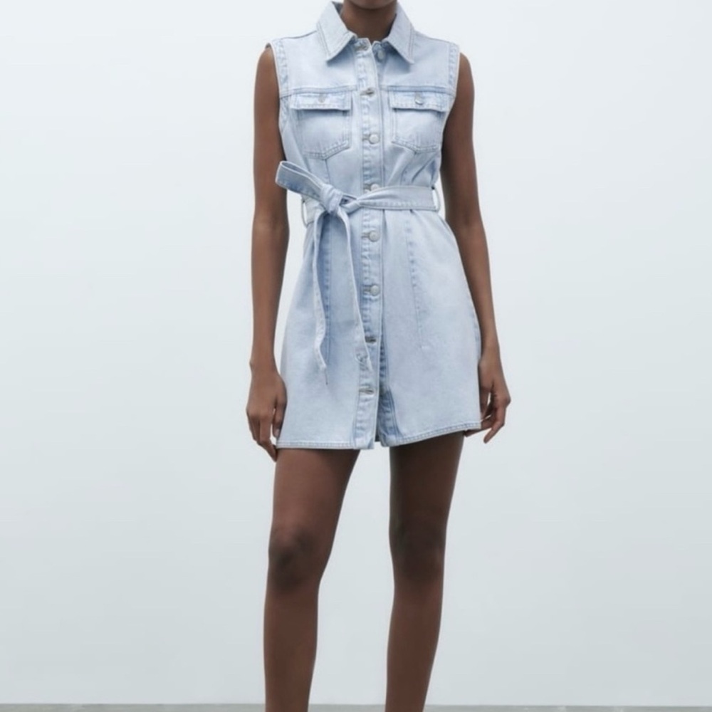 ZARA Sleeveless Denim Dress